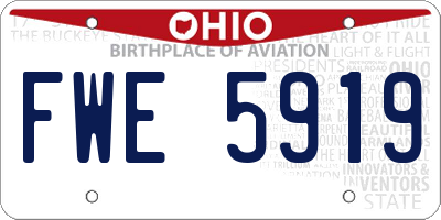 OH license plate FWE5919
