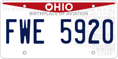 OH license plate FWE5920