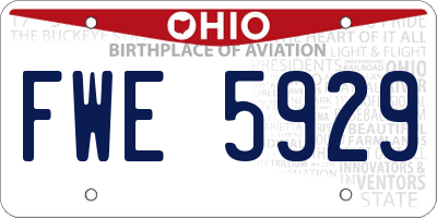 OH license plate FWE5929