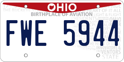 OH license plate FWE5944