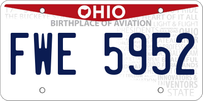 OH license plate FWE5952