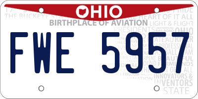 OH license plate FWE5957