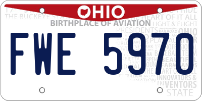 OH license plate FWE5970