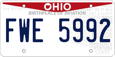 OH license plate FWE5992