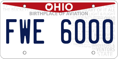 OH license plate FWE6000