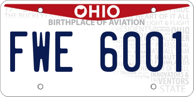OH license plate FWE6001