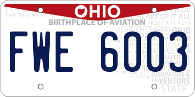 OH license plate FWE6003
