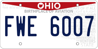 OH license plate FWE6007