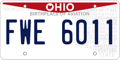 OH license plate FWE6011