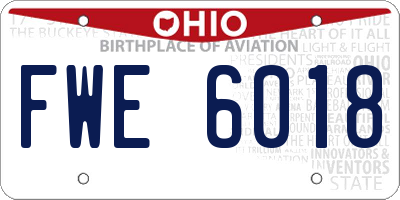 OH license plate FWE6018