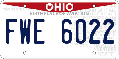 OH license plate FWE6022