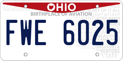 OH license plate FWE6025