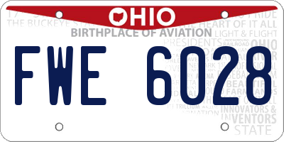 OH license plate FWE6028