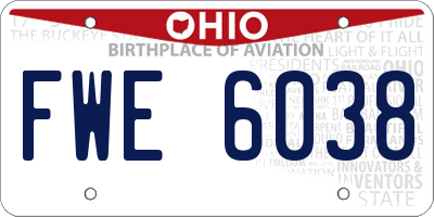 OH license plate FWE6038