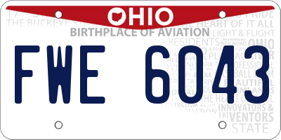 OH license plate FWE6043