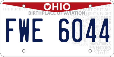 OH license plate FWE6044