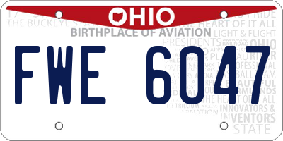 OH license plate FWE6047