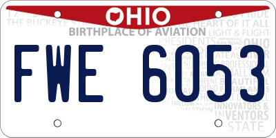 OH license plate FWE6053