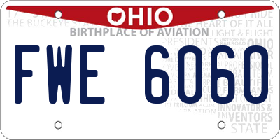 OH license plate FWE6060