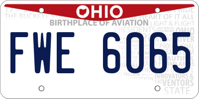 OH license plate FWE6065