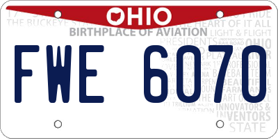 OH license plate FWE6070