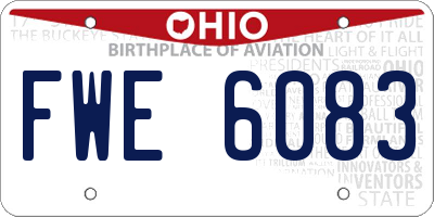 OH license plate FWE6083