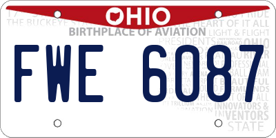 OH license plate FWE6087