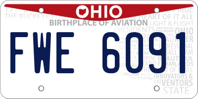 OH license plate FWE6091
