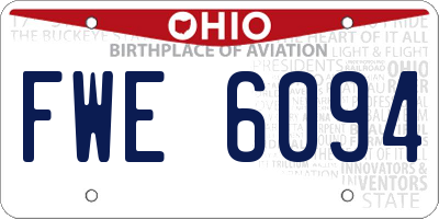 OH license plate FWE6094