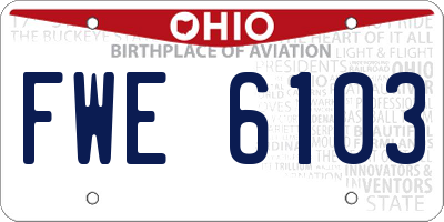 OH license plate FWE6103