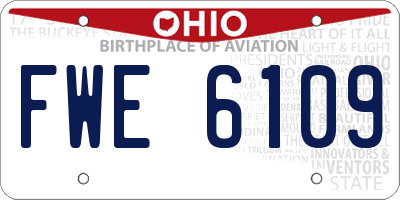 OH license plate FWE6109