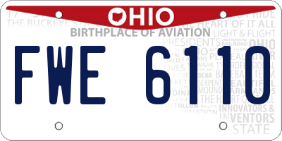 OH license plate FWE6110
