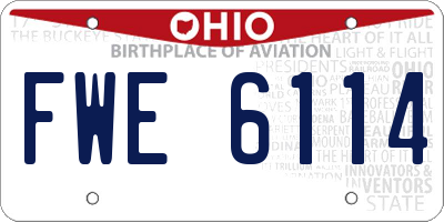 OH license plate FWE6114