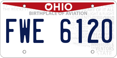 OH license plate FWE6120
