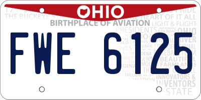 OH license plate FWE6125