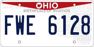 OH license plate FWE6128
