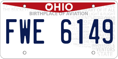 OH license plate FWE6149