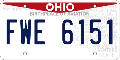 OH license plate FWE6151