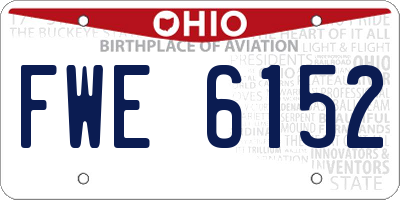 OH license plate FWE6152