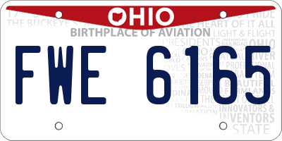 OH license plate FWE6165