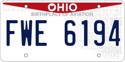 OH license plate FWE6194