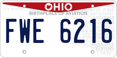 OH license plate FWE6216