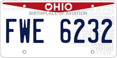 OH license plate FWE6232