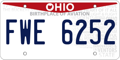 OH license plate FWE6252