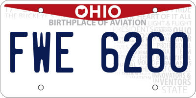OH license plate FWE6260