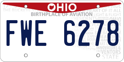 OH license plate FWE6278