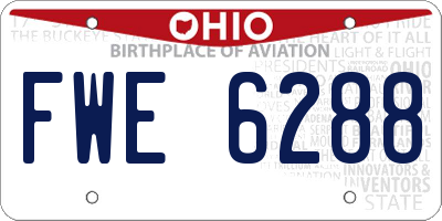 OH license plate FWE6288