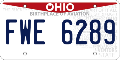 OH license plate FWE6289