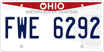 OH license plate FWE6292