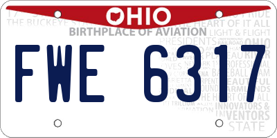 OH license plate FWE6317